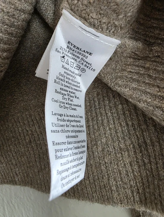NEW Everlane Crewneck Sweater Alpaca Wool Heather Taupe Medium - Picture 8 of 11